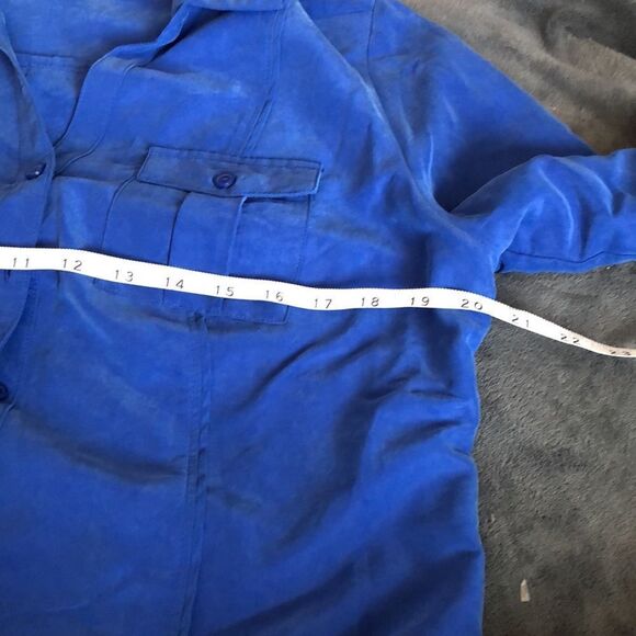 Blue Modal blend button up shirt - Picture 6 of 7